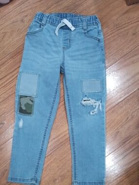 Garanimals Light Blue Denim Jogger Pants with Camouflage Patch